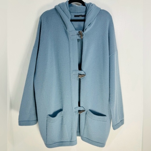 Cashmeres Sweaters - Cashmeres 100% Heavy thick Scottish cashmere hooded cardigan.2 pockets.Size L